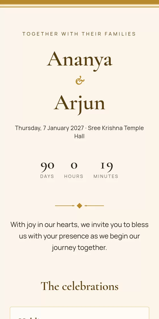 Kerala Gold invitation design